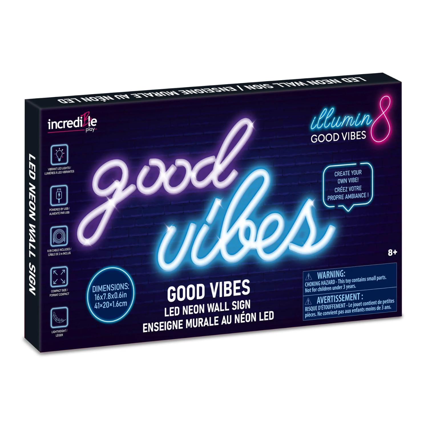 Incredible Group - TOY33071 | Good Vibes Neon LED Wall Sign