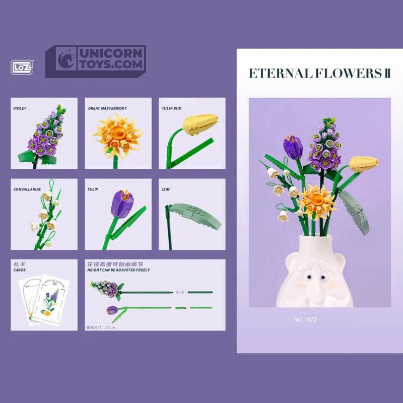 LOZ Blocks - LOZ1672 | Violet Bouquet Eternal Flower