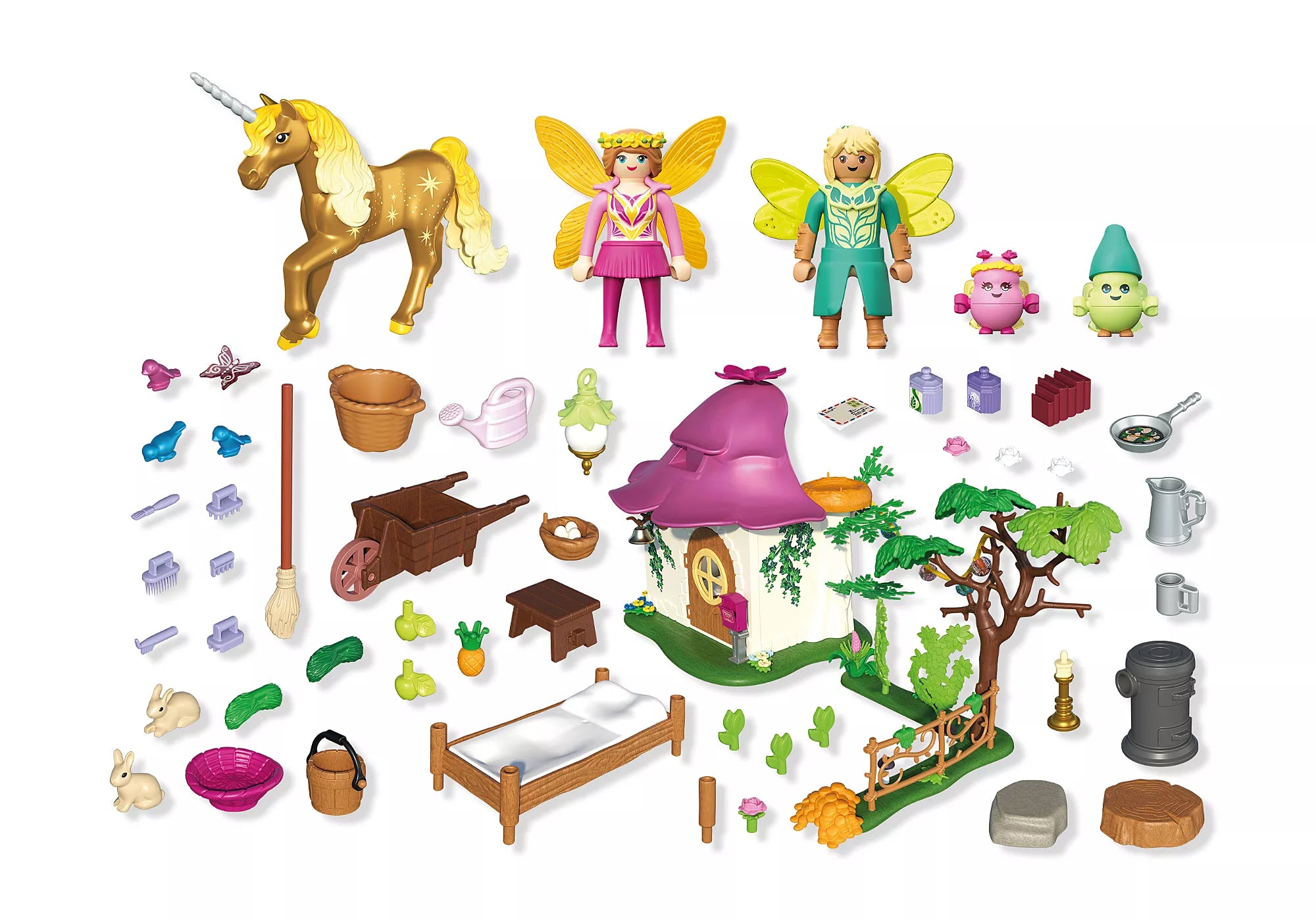 Playmobil - 71838 | Princess Magic: Cozy Fairytale House with Golden Unicorn and Stable