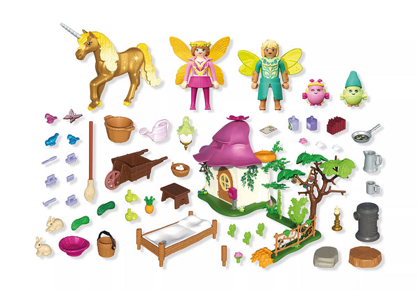 Playmobil - 71838 | Princess Magic: Cozy Fairytale House with Golden Unicorn and Stable