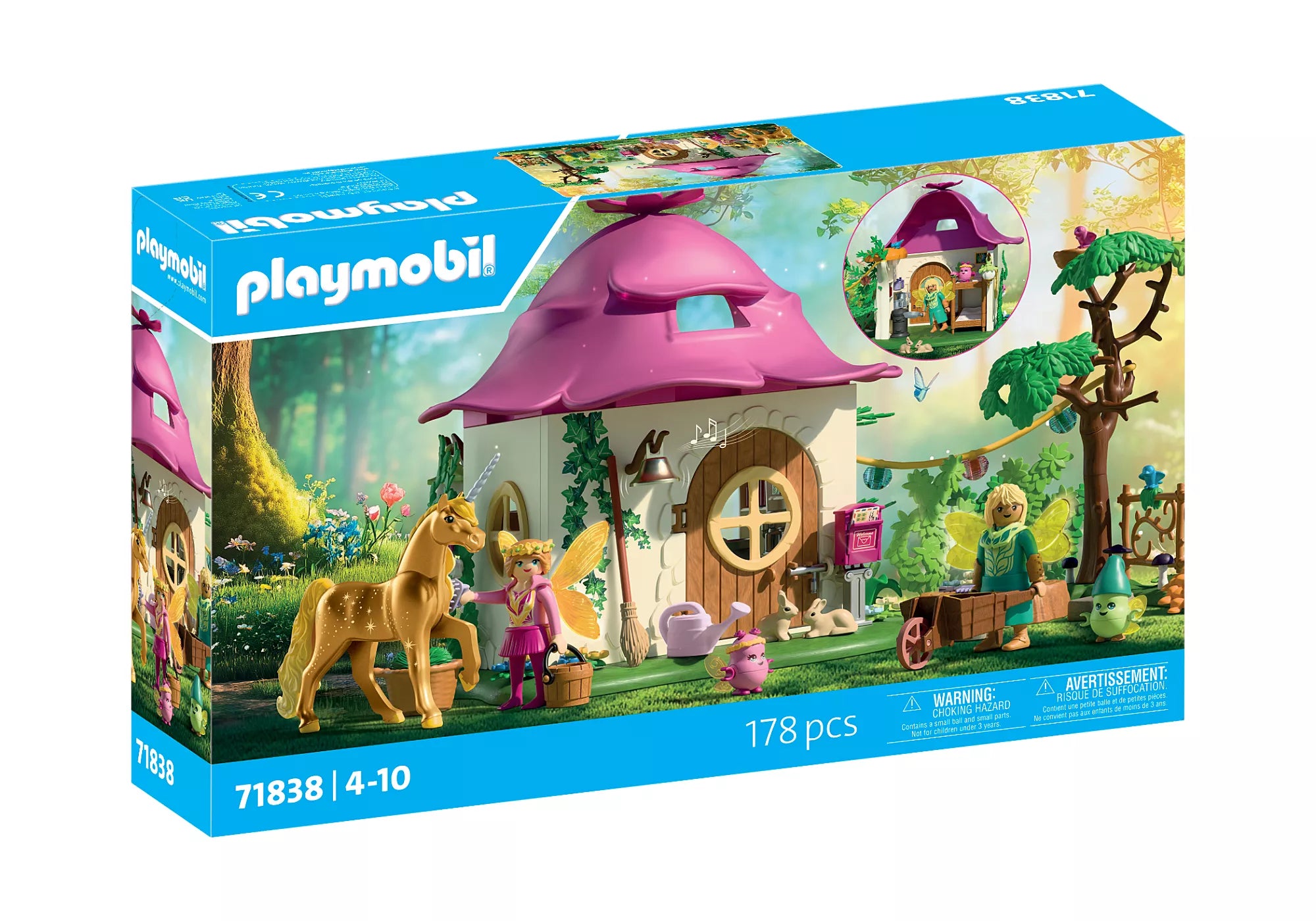 Playmobil - 71838 | Princess Magic: Cozy Fairytale House with Golden Unicorn and Stable