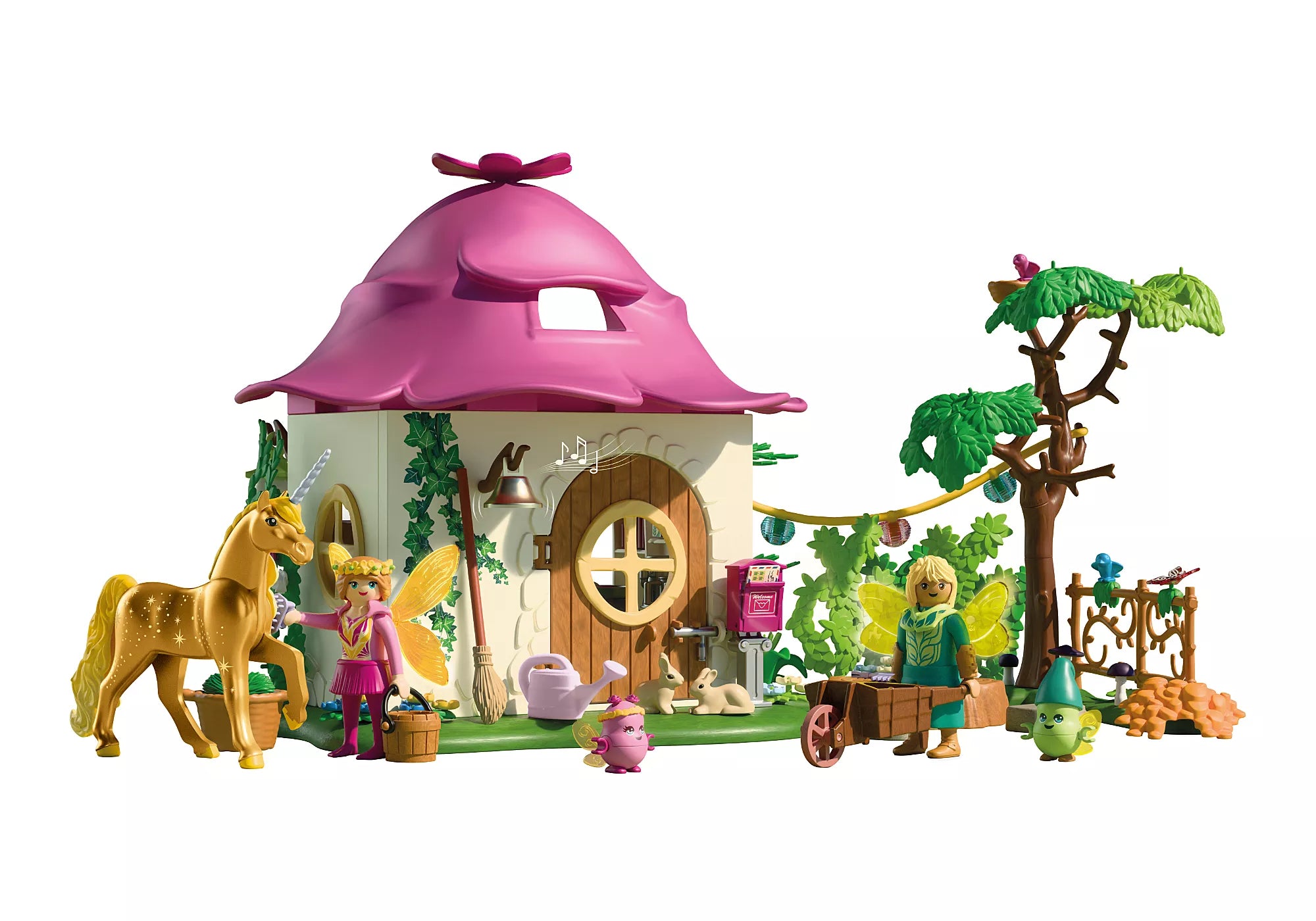 Playmobil - 71838 | Princess Magic: Cozy Fairytale House with Golden Unicorn and Stable