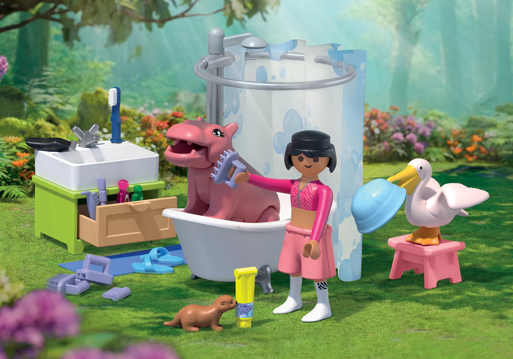 Playmobil - 71950 | Animals & Friends: Animal Bath Fun