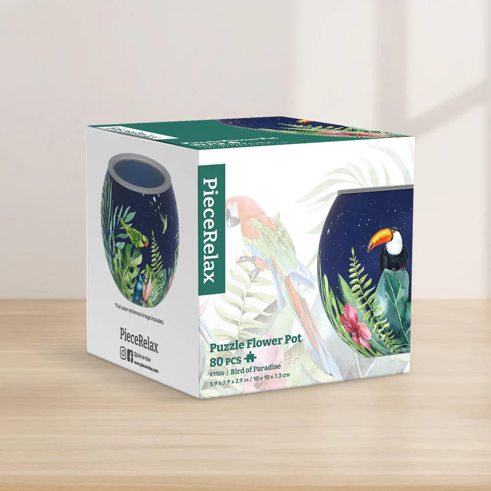 3D Puzzle Planter - Bird of Paradise - Small Round Plant Pots