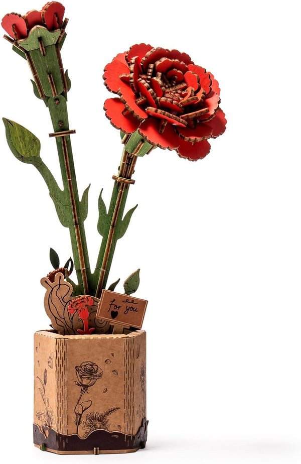 Robotime - TW052 | Wooden Bloom Craft - Red Carnation