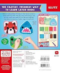Klutz - 17616 | Latch Hook Animals - Red Panda, Frog & Shark